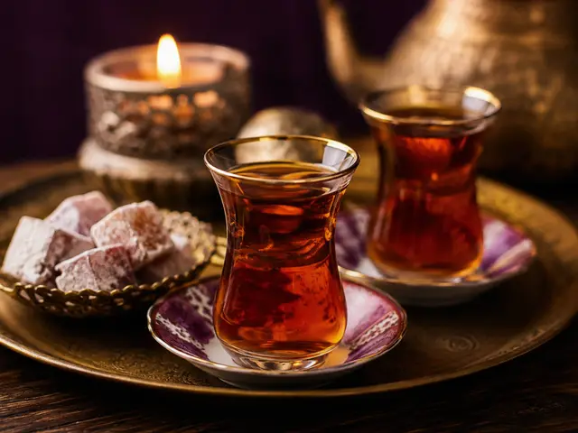 İnce belli bardakta çay ve lokum — Yedikule, Masaj Salonun