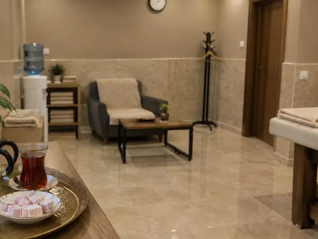 Çay servisi hazır bekleme salonu — Yedikule, Masaj Salonun